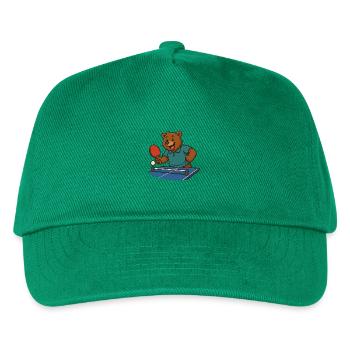 Table tennis bear - Kids’ Baseball Cap - green - Front