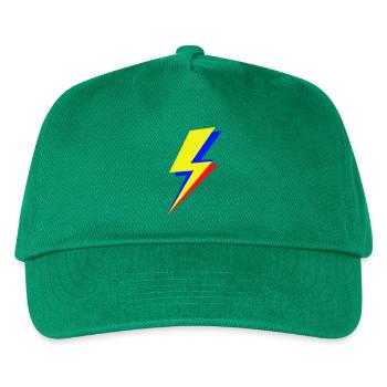 Geometric multicolor lightning bolt - Kids’ Baseball Cap - green - Front