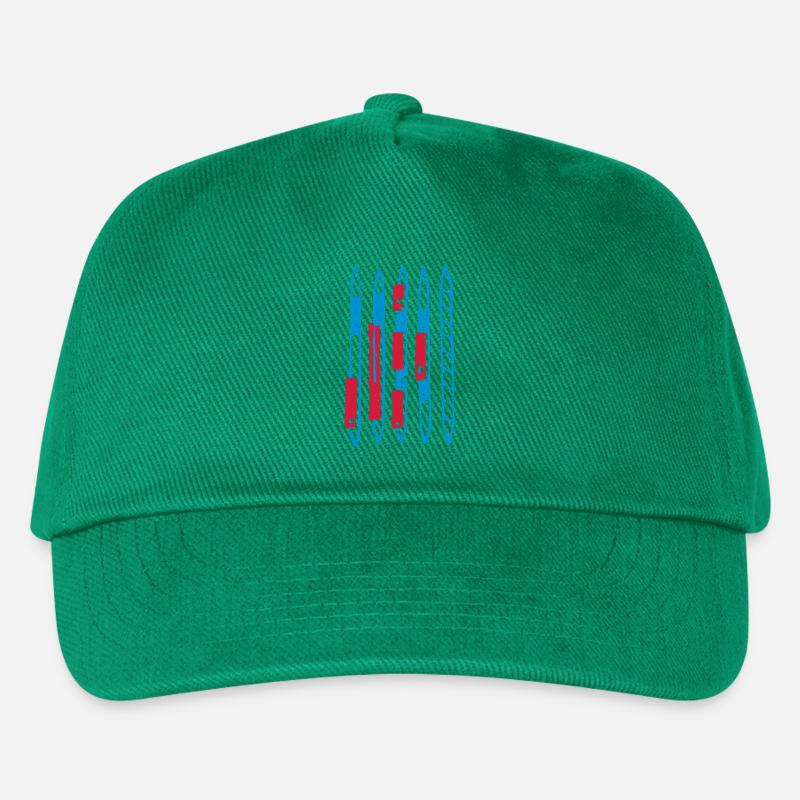 Blaurote Stäbe, Mikado - Kinder Basecap - Grün