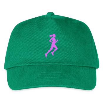 Laufsilhouette in Lila - Kinder Basecap - Grün - Vorne