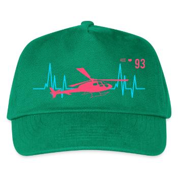 Hubschrauber Herzschlag Ekg Pilot - Kinder Basecap - Grün - Vorne
