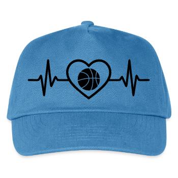 Basketball Herz für den Korb - Kinder Basecap - Pfauenblau - Vorne