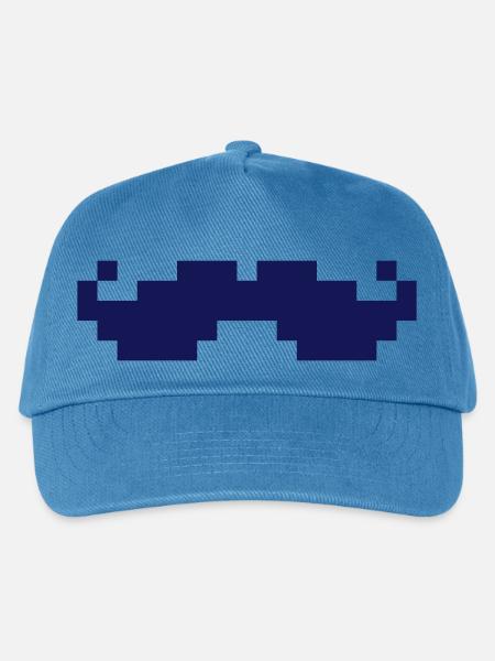 8bit pixel moustache - Kinder Basecap - Pfauenblau