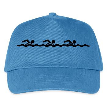 3 team freunde bahn schwimmen wasser meer urlaub f - Kinder Basecap - Pfauenblau - Vorne
