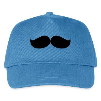Schnurrbart / Mustache - Kinder Basecap - Pfauenblau - Vorne