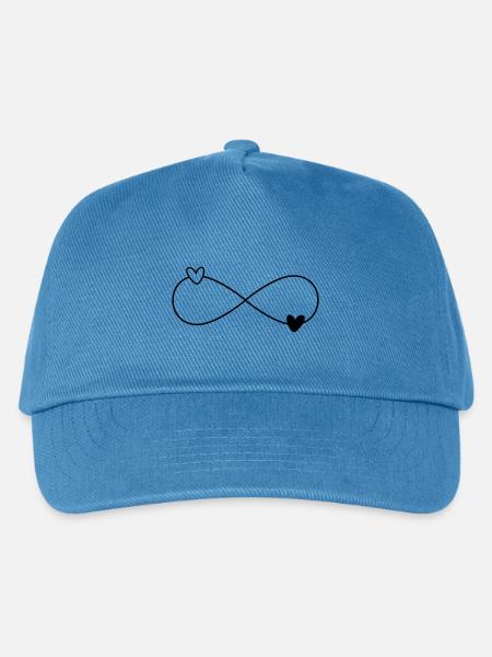 Infinity Herzen schwarz weiß - Kinder Basecap - Pfauenblau