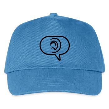 Ohr hören Symbol Sprechblase - Kinder Basecap - Pfauenblau - Vorne
