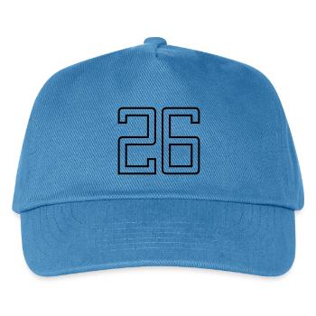Numéro 26 (Style Université) - Casquette de baseball Enfant - bleu paon - Devant