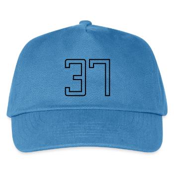 Number 37 (University Style) - Kids’ Baseball Cap - peacock-blue - Front