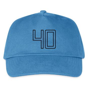 Numéro 40 (Style Université) - Casquette de baseball Enfant - bleu paon - Devant