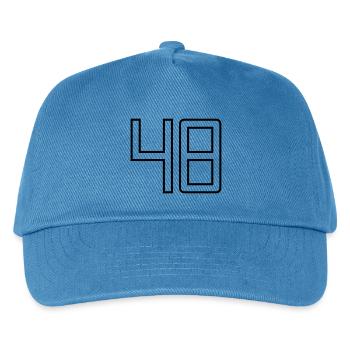 Number 48 (University Style) - Kids’ Baseball Cap - peacock-blue - Front