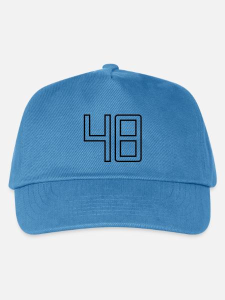 Nummer 48 (Universitätsstil) - Kinder Basecap - Pfauenblau