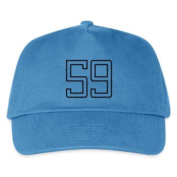 Number 59 (University Style) - Kids’ Baseball Cap - peacock-blue - Front