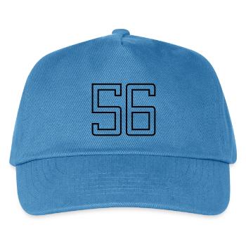 Numéro 56 (Style Université) - Casquette de baseball Enfant - bleu paon - Devant