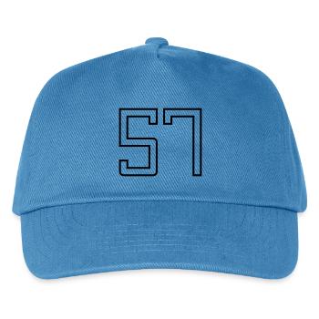 Nummer 57 (Universitätsstil) - Kinder Basecap - Pfauenblau - Vorne