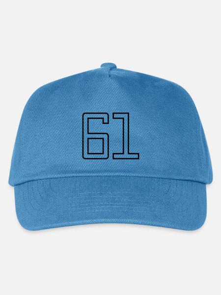Nummer 61 (Universitätsstil) - Kinder Basecap - Pfauenblau