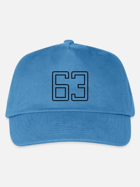 Nummer 63 (Universitätsstil) - Kinder Basecap - Pfauenblau