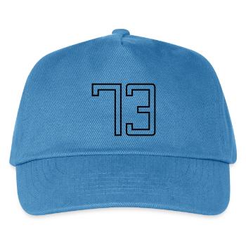 Nummer 73 (Universitätsstil) - Kinder Basecap - Pfauenblau - Vorne