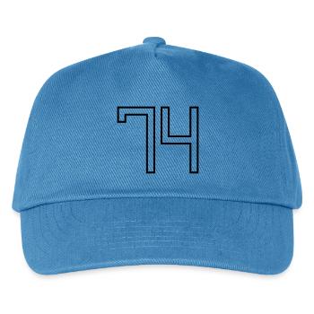 Number 74 (University Style) - Kids’ Baseball Cap - peacock-blue - Front