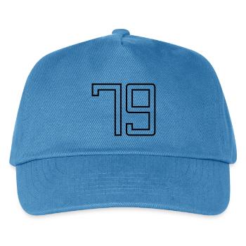 Number 79 (University Style) - Kids’ Baseball Cap - peacock-blue - Front