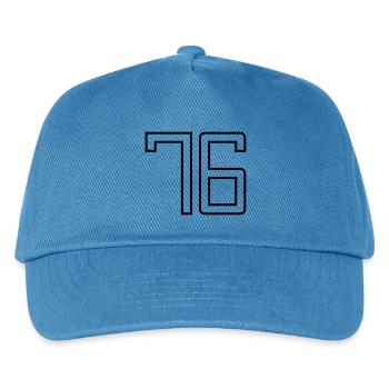 Number 76 (University Style) - Kids’ Baseball Cap - peacock-blue - Front