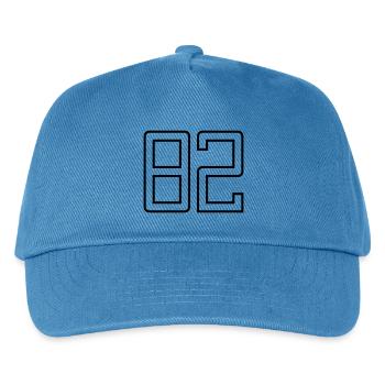 Numéro 82 (Style Université) - Casquette de baseball Enfant - bleu paon - Devant