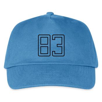 Nummer 83 (Universitätsstil) - Kinder Basecap - Pfauenblau - Vorne