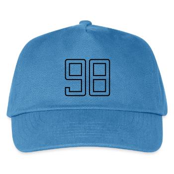 Numéro 98 (Style Université) - Casquette de baseball Enfant - bleu paon - Devant