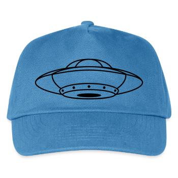 Aliens UFO fliegende Untertasse - Kinder Basecap - Pfauenblau - Vorne