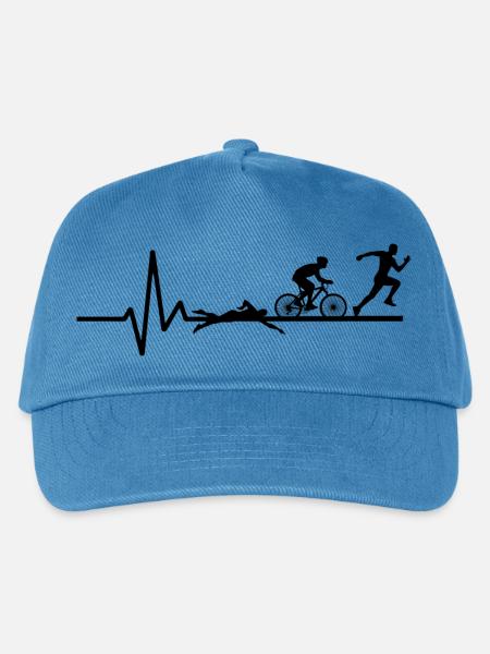 Triathlon Laufen Schwimmen Radfahren - Kinder Basecap - Pfauenblau