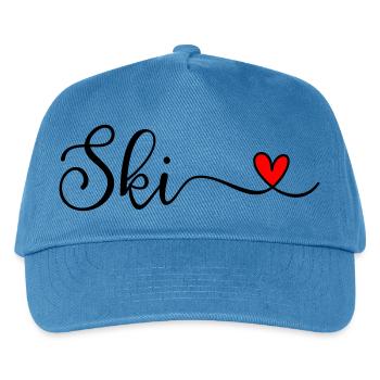 Ski - Kinder Basecap - Pfauenblau - Vorne