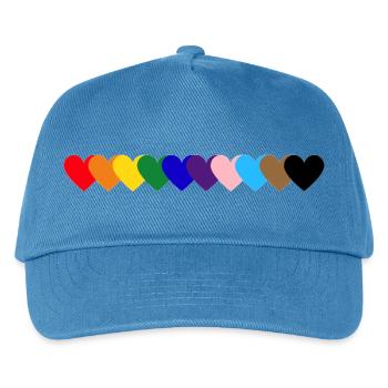 Regenbogen_Herzen_Pride - Kids’ Baseball Cap - peacock-blue - Front