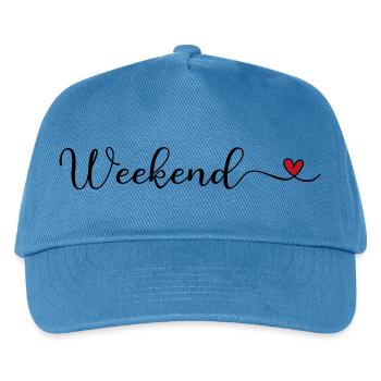 Wochenende mit Herz - Kinder Basecap - Pfauenblau - Vorne