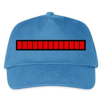 Barre de chargement rectangle Noir Rouge (100%) - Casquette de baseball Enfant - bleu paon - Devant