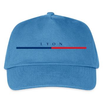 Lyon - Frankreich - France - Balken - Tricolore - Kinder Basecap - Pfauenblau - Vorne