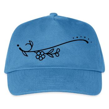 Curved Line Flowers - Kids’ Baseball Cap - peacock-blue - Front