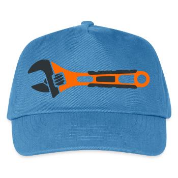 Rollgabelschluessel Grafik - Kinder Basecap - Pfauenblau - Vorne
