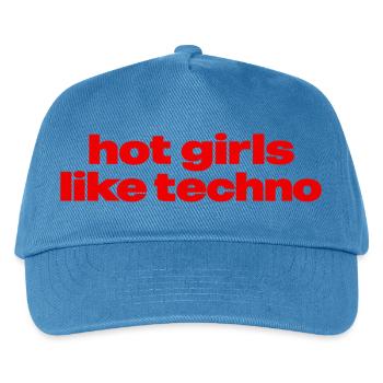 Hot Girls Like Techno – Rave & Festival Design für - Kinder Basecap - Pfauenblau - Vorne