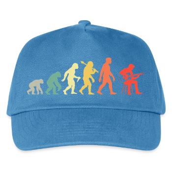 Akustikgitarre Evolution Retro Gitarrenspieler - Kinder Basecap - Pfauenblau - Vorne