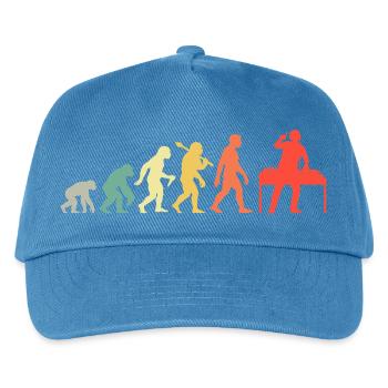 DJ Evolution Deejay Disc-Jockey Mischpult + Venyl - Kinder Basecap - Pfauenblau - Vorne