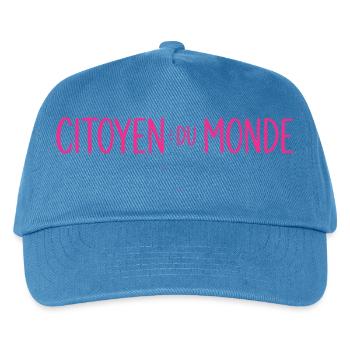 Citoyen du Monde – Globaler Bürger - Kinder Basecap - Pfauenblau - Vorne