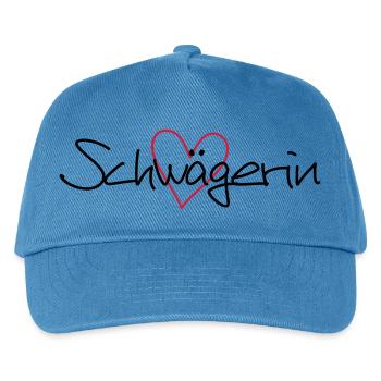 Schwägerin Herz Geschenk Junggesellenabschied - Kinder Basecap - Pfauenblau - Vorne