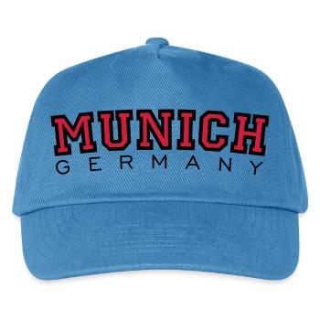 München Munich Germany (Schwarz/Rot) - Kinder Basecap - Pfauenblau - Vorne