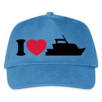 I love my yacht - Kids’ Baseball Cap - peacock-blue - Front