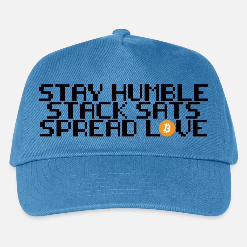 Bitcoin - stay humble, stack sats, spread love - Kinder Basecap - Pfauenblau
