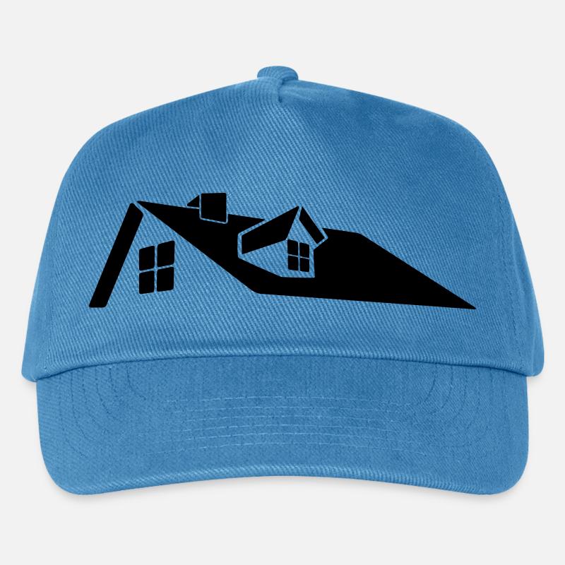 Logo des Dachhauses mit Dachgaube - Kinder Basecap - Pfauenblau