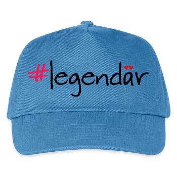 Legendaer Hashtag Spruch Shirt - Kinder Basecap - Pfauenblau - Vorne