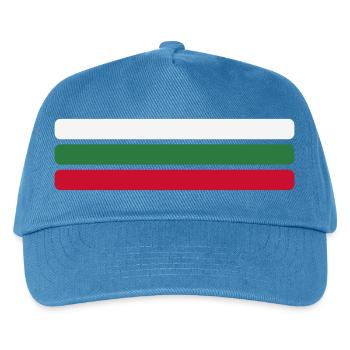 Bulgarien Flagge Minimal - Fahne Fan Streifen Desi - Kinder Basecap - Pfauenblau - Vorne