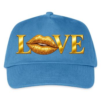 Love Golden Lips - Kids’ Baseball Cap - peacock-blue - Front