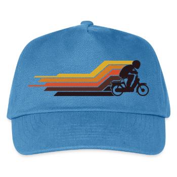  25 kmh Mofa Mofaroller Moped Mofafahrer Vintage - Kinder Basecap - Pfauenblau - Vorne